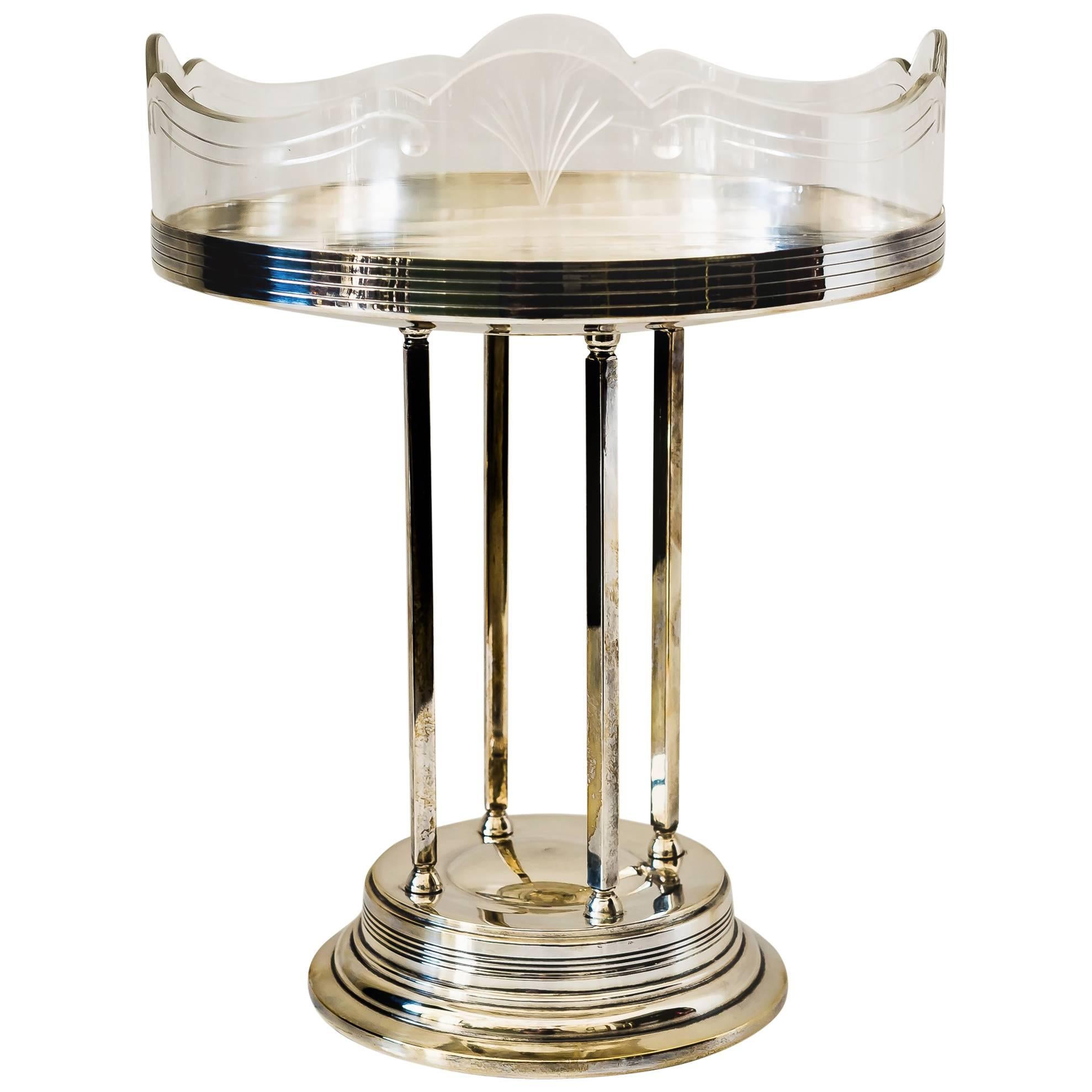 Silvered Fruit Centerpiece with Cut-Glass, circa 1910s