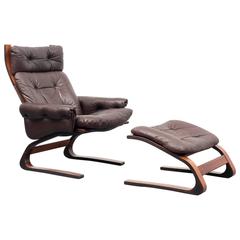 1960s Cantilever Chair "Kengu" with Low Couch