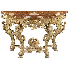 Fine Rococo Giltwood Console Table