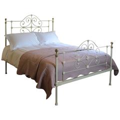 Antique Cast Iron and Brass Bed MK111