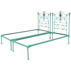 Matching Pair of Twin Cast Iron Beds MPS23