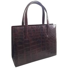 Vintage Genuine Crocodile Skin Handbag Purse