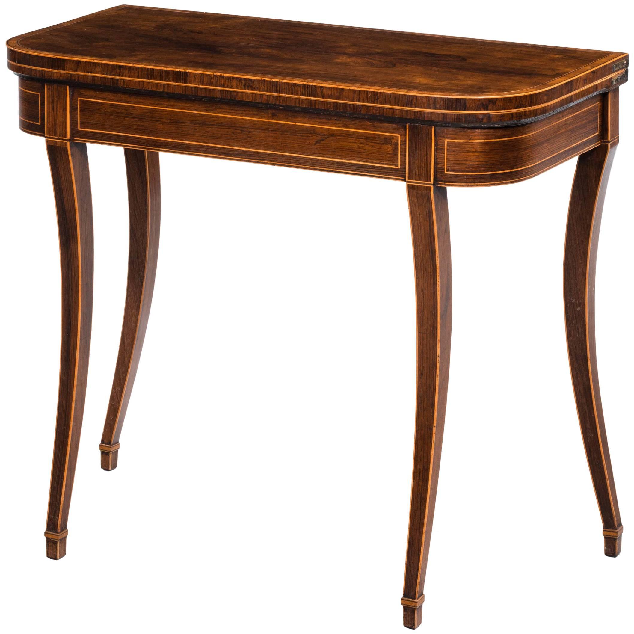George III Period Mahogany D Form Card Table