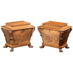 Pair of Regency Period Cellarets of Flared Sarcophagus Form