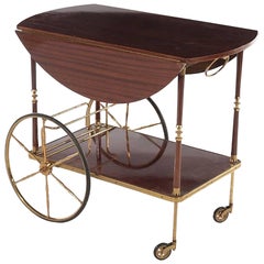 Mahogany and Brass French Service Trolley, circa 1950