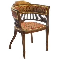 Mahogany Inlaid Tub Chair