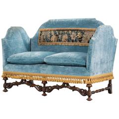 Late 17th Century Style Walnut Sofa with High Shaped Ends 3
