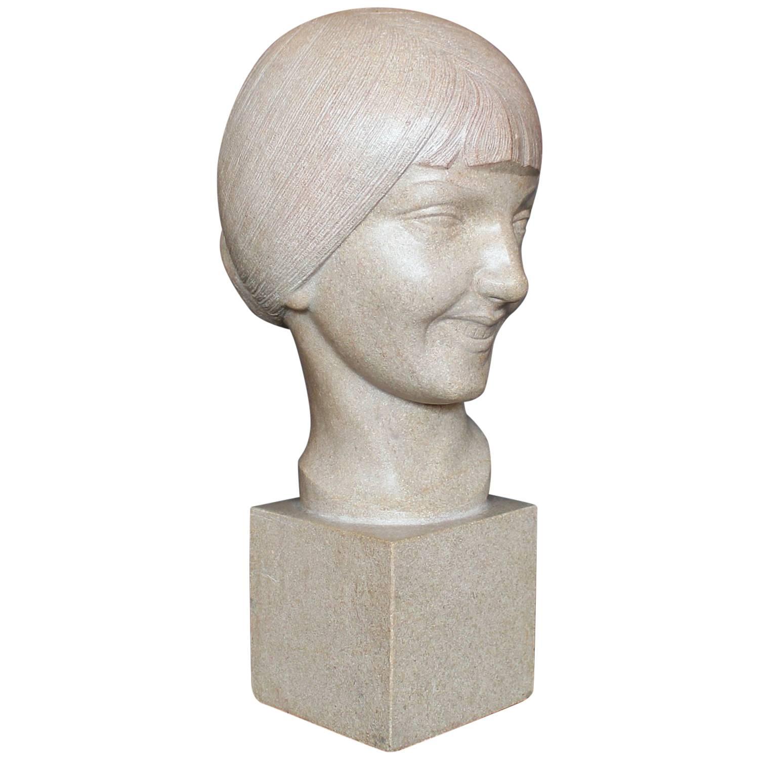 Art Deco Stone Bust