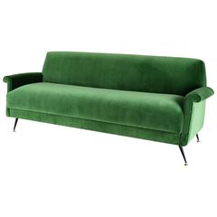 Italian Mid-Century Velvet Sofa