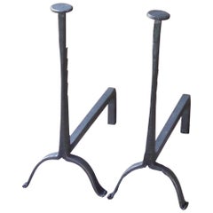 18th Century French Gothic Firedogs or Andirons