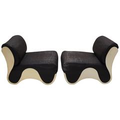 Pair of Fiberglass Lounge Chairs, circa 1965