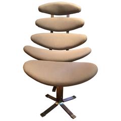 Corona Chair with Stool by Poul Volther, 1960s 9