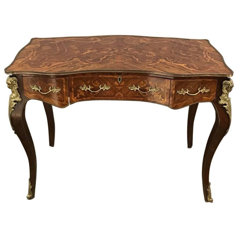19th Century French Louis XIV Marquetry Desk