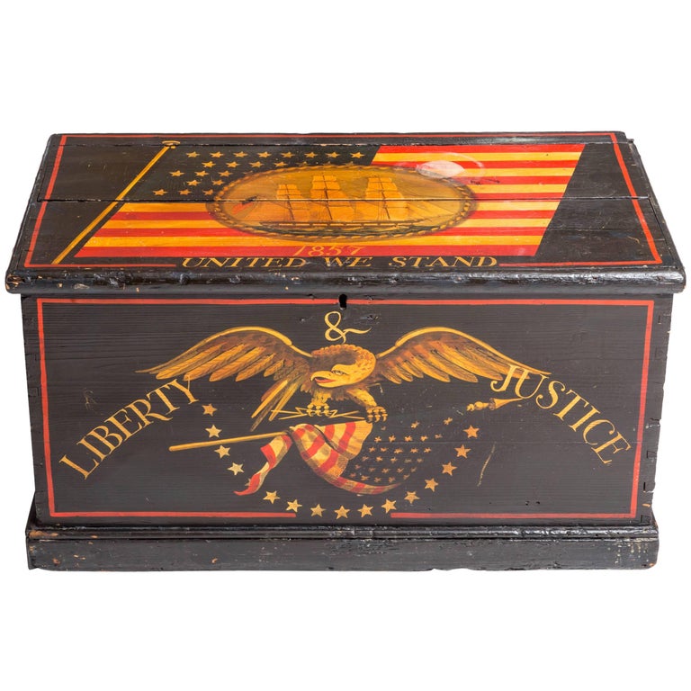 Antique Paint Decorated Sea Chest at 1stDibs antique sea decoration