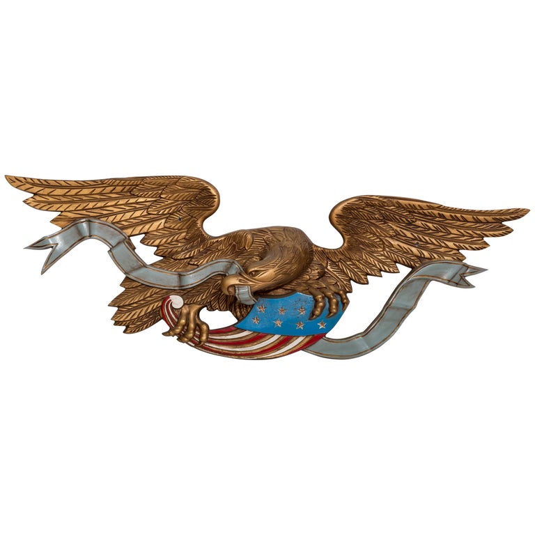 OverScale Cast Iron "Bellamy Style" American Eagle Wall Plaque at