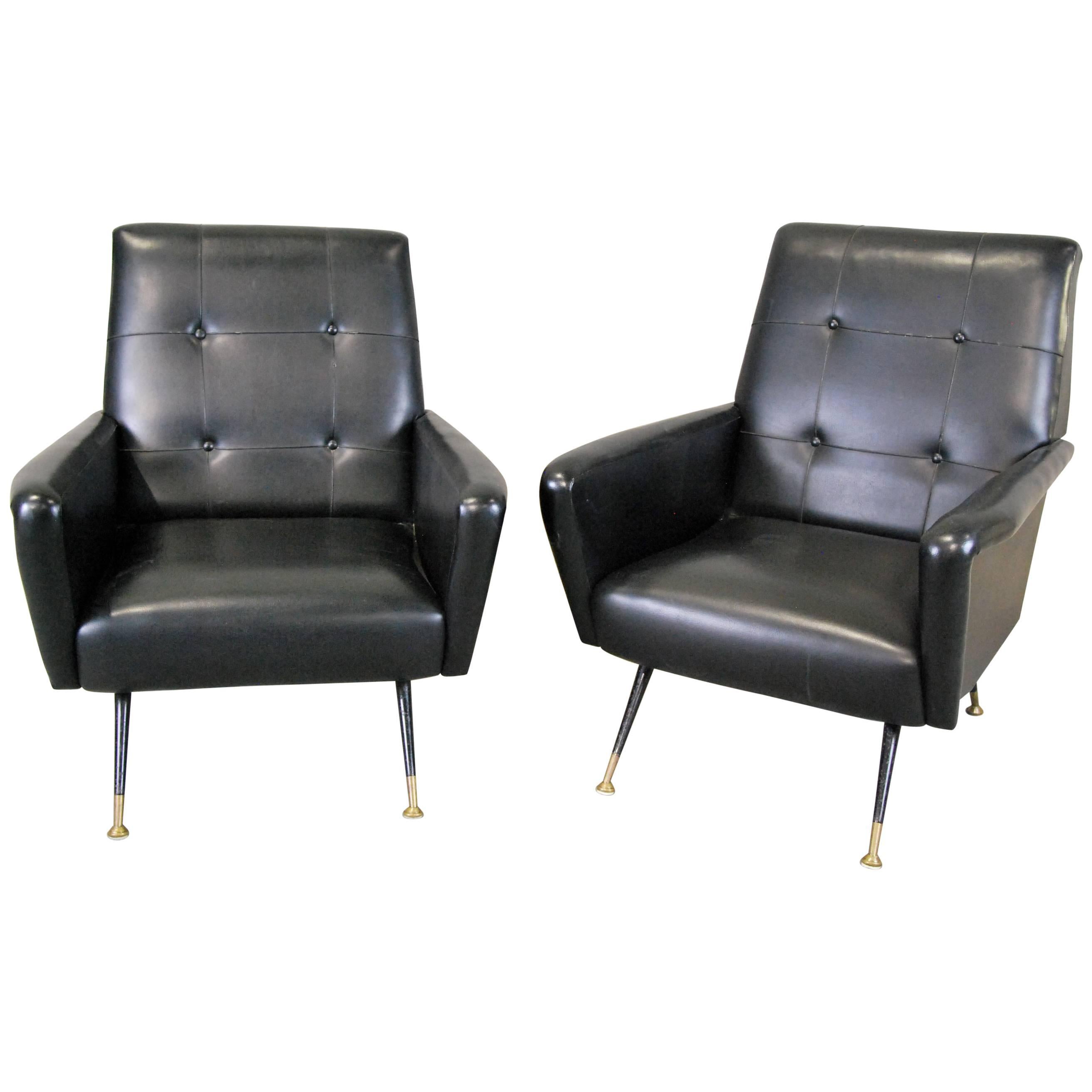 1960 Italian Gio Ponti Inspired Lounge Chairs