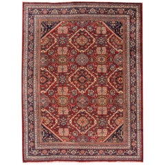 Beautifully Designed Antique Mahal Rug