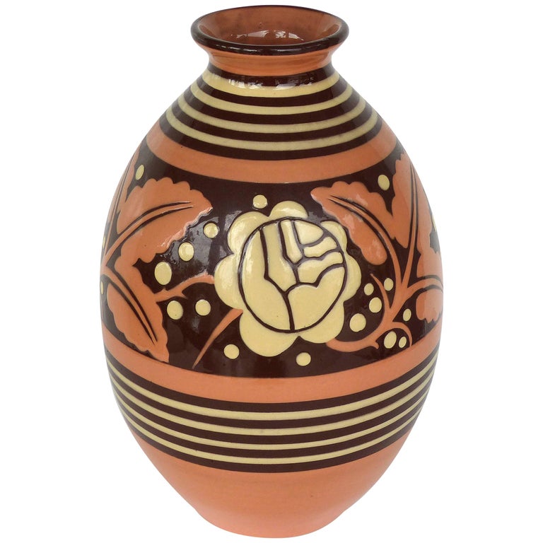 Belgian Art Deco Ceramic Vase By Charles Catteau For Sale At 1stdibs