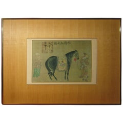 Used Chinese Framed Print of Tang Dynasty Painting