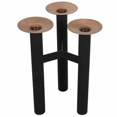 Vintage 1960s Modernist Danish Metal Candleholder, Made in Denmark 10