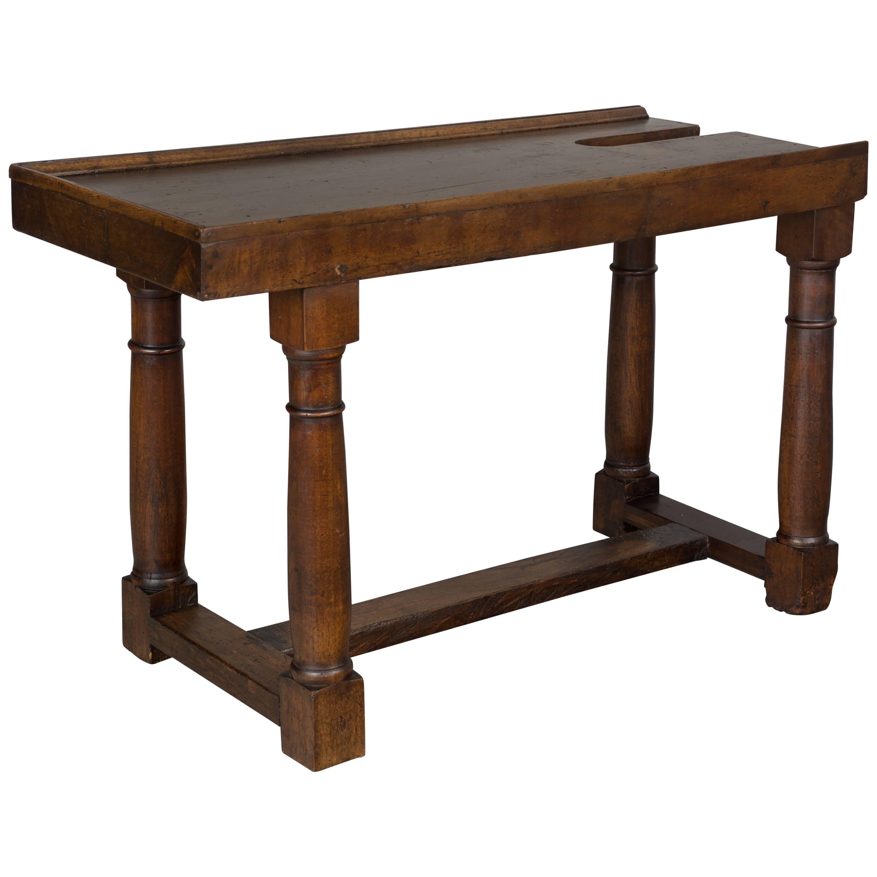 19th Century French Solid Walnut Work Table