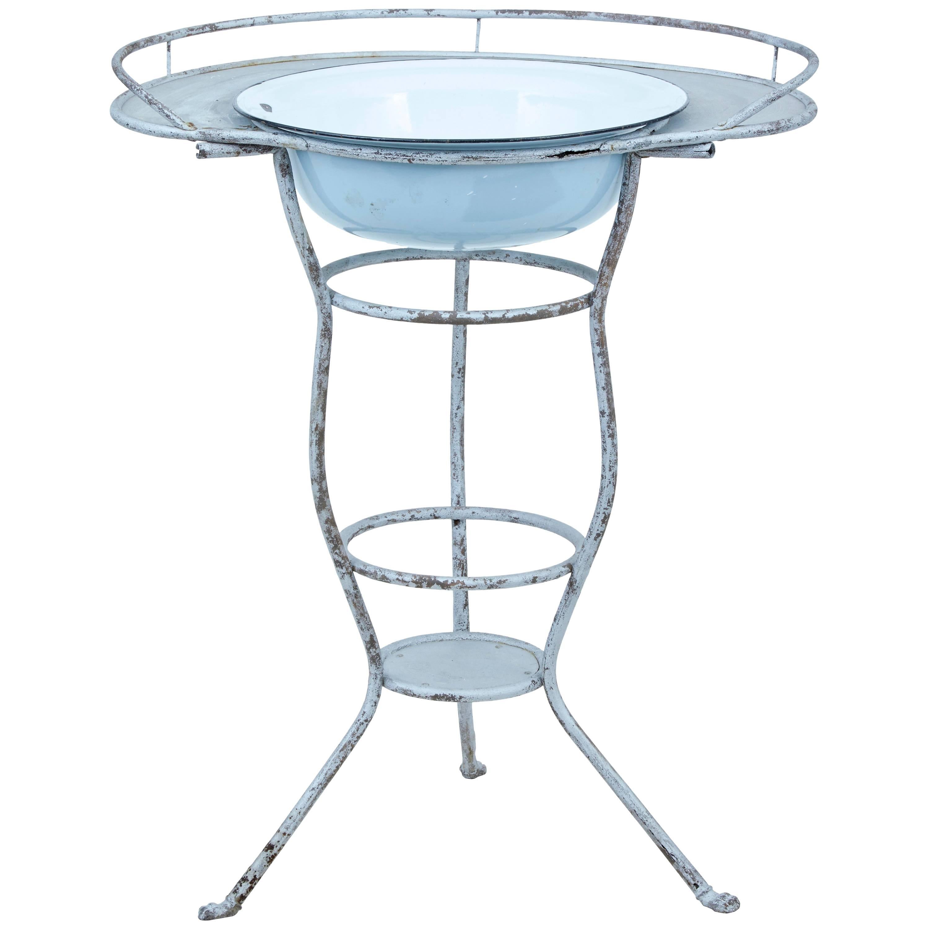 Early 20th Century Industrial Steel Wash Stand