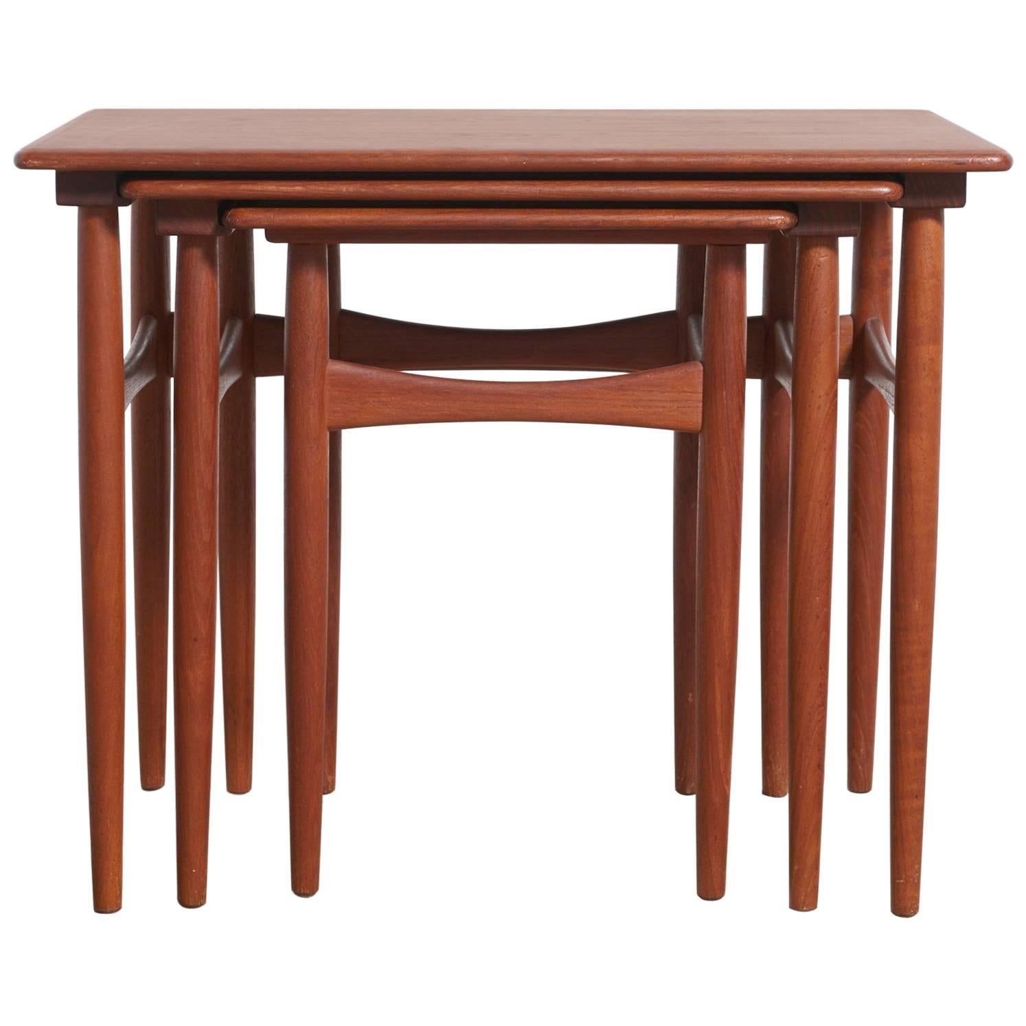 Set of Three Nesting Danish Teak Side Tables