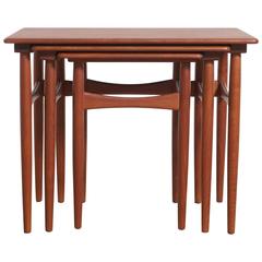 Set of Three Nesting Danish Teak Side Tables 8