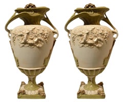 Pair of Antique Royal Dux Porcelain Vases with Markings