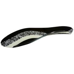 Contemporary Italian Black and White Murano Art Glass Mosaic Curve Centerpiece 10