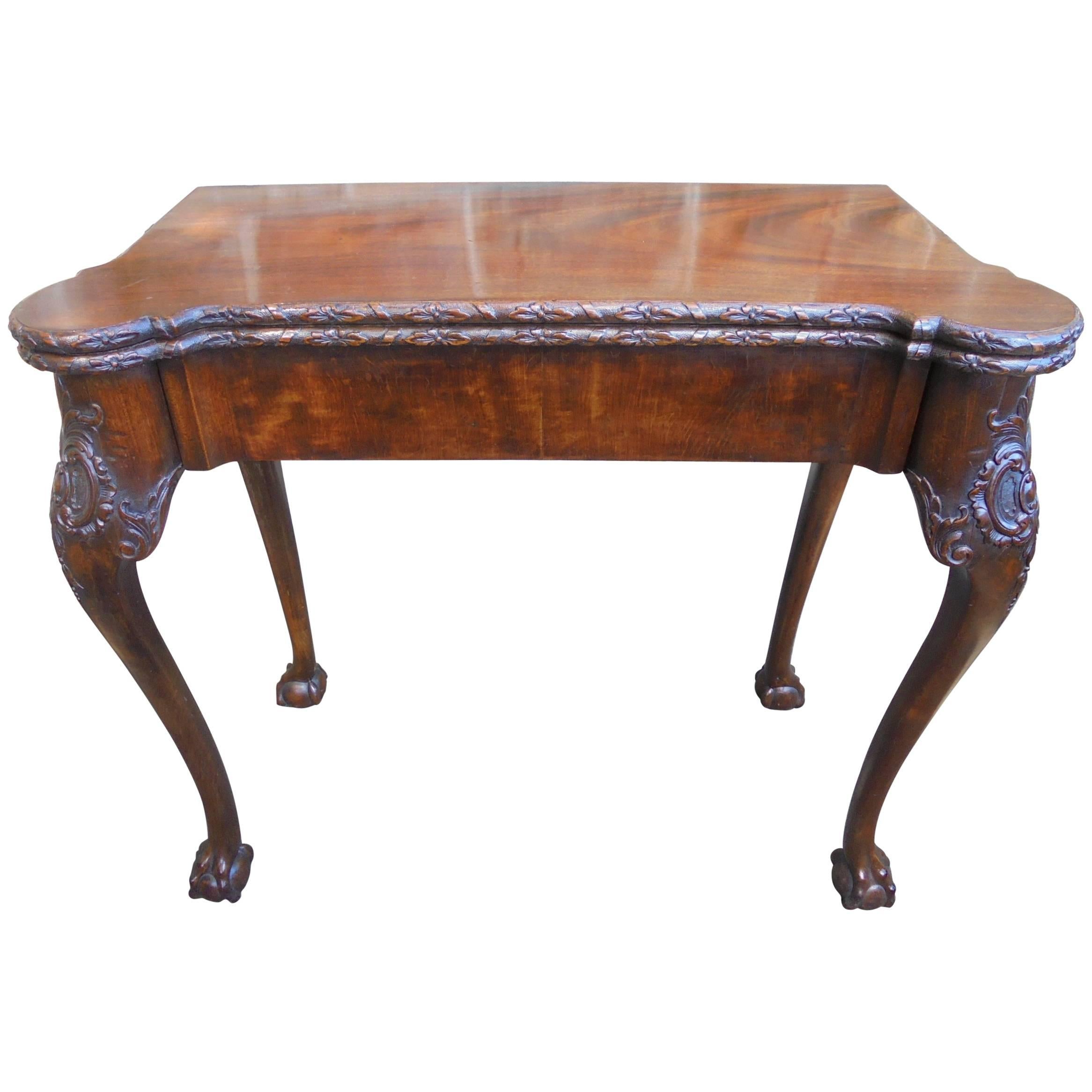 Fine Quality Antique Mahogany Fold over Games Table For Sale