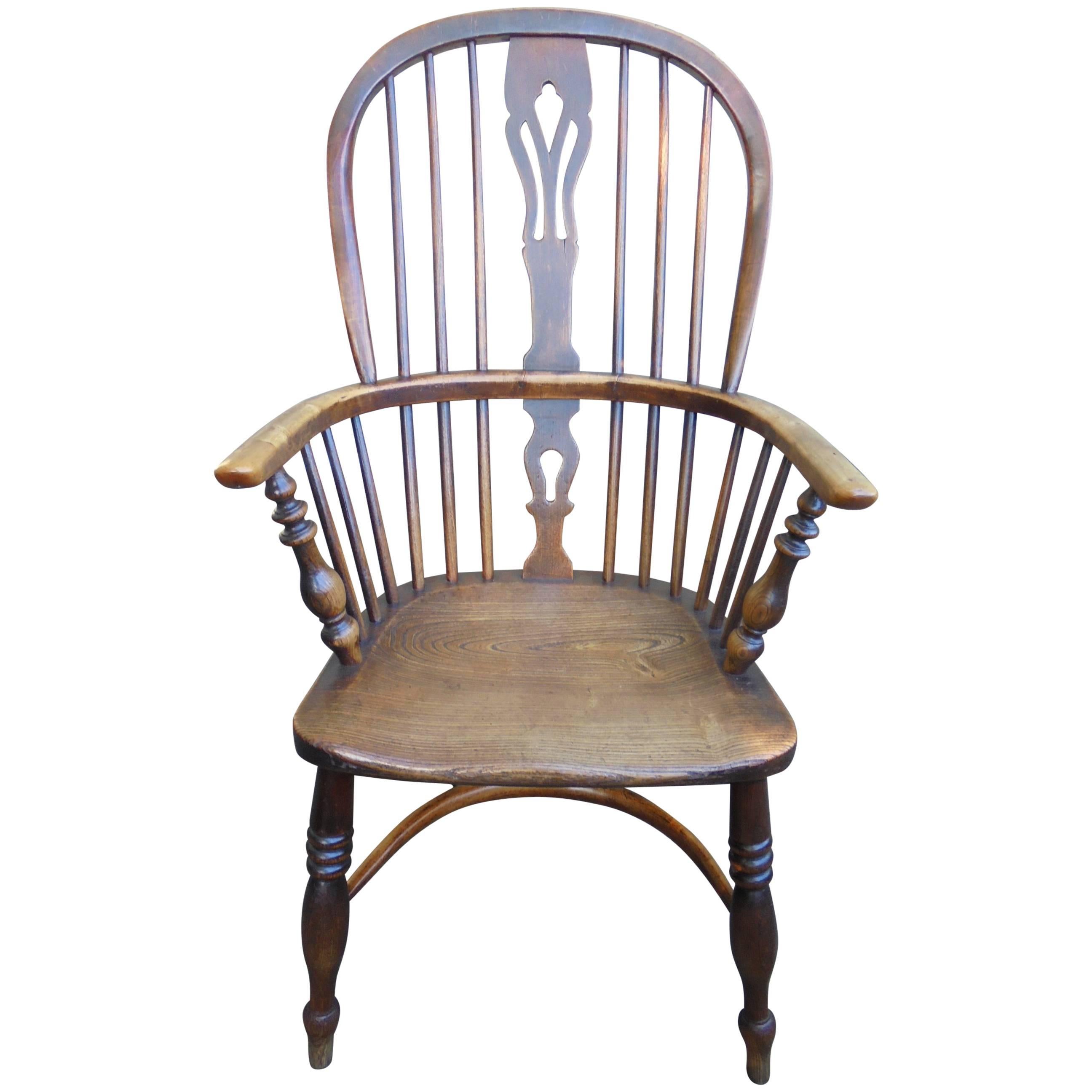 Antique Ash and Elm Windsor Chair by Fred Walker For Sale