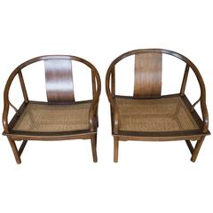 Michael Taylor Far East Lounge Chairs with Custom Cushions