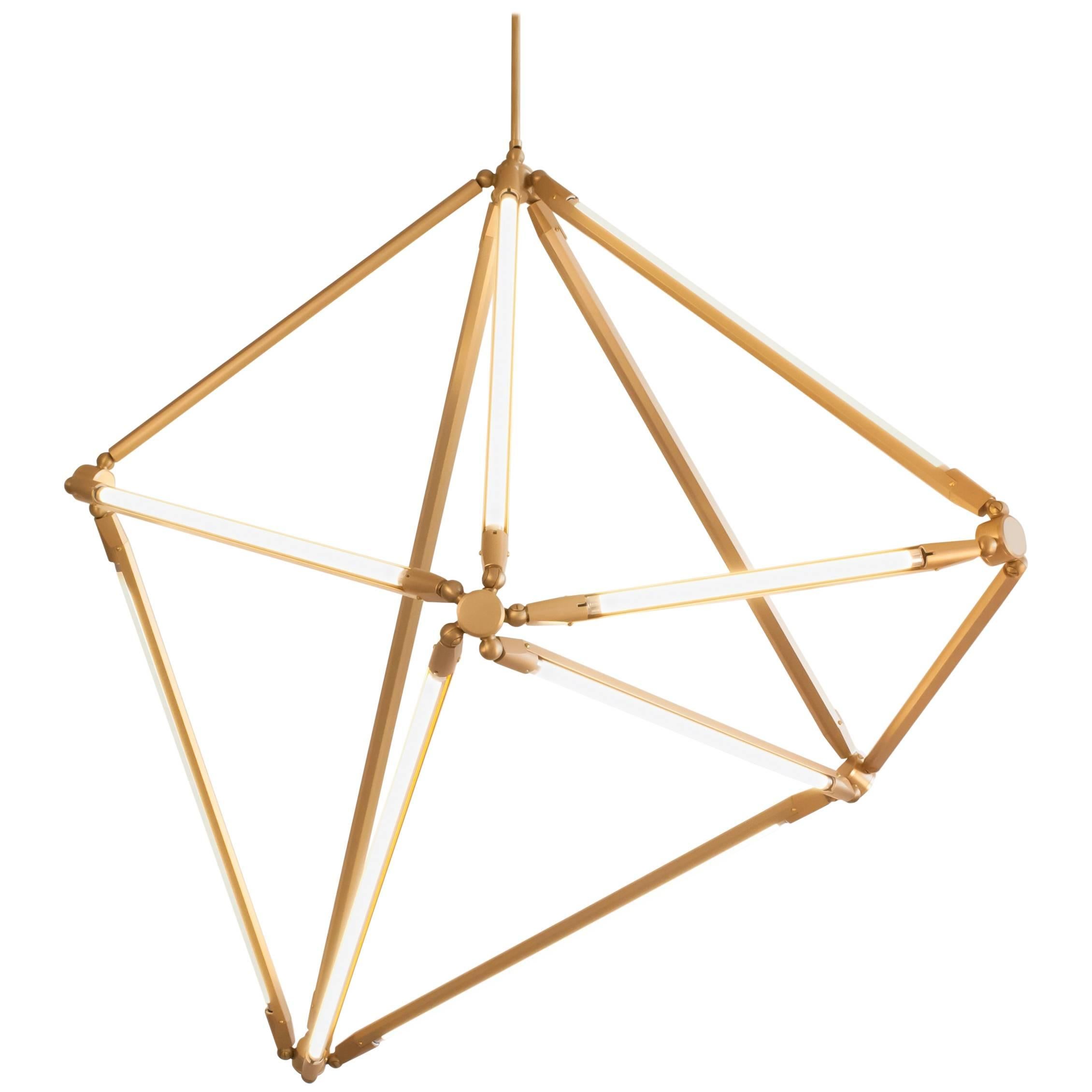 Bec Brittain Shy 02 Brass LED Chandelier For Sale