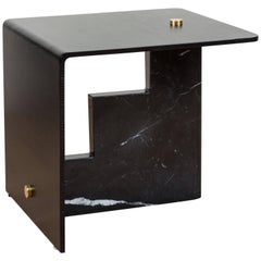 Negra Marquina Marble Huxley Side Table by Lawson-Fenning
