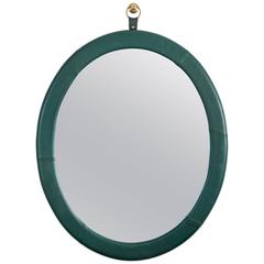 Leather Oval Mirror by Jason Koharik for Collected by