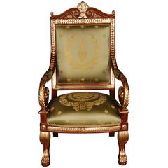 Napoleonic Swan Armchair in the Empire Style