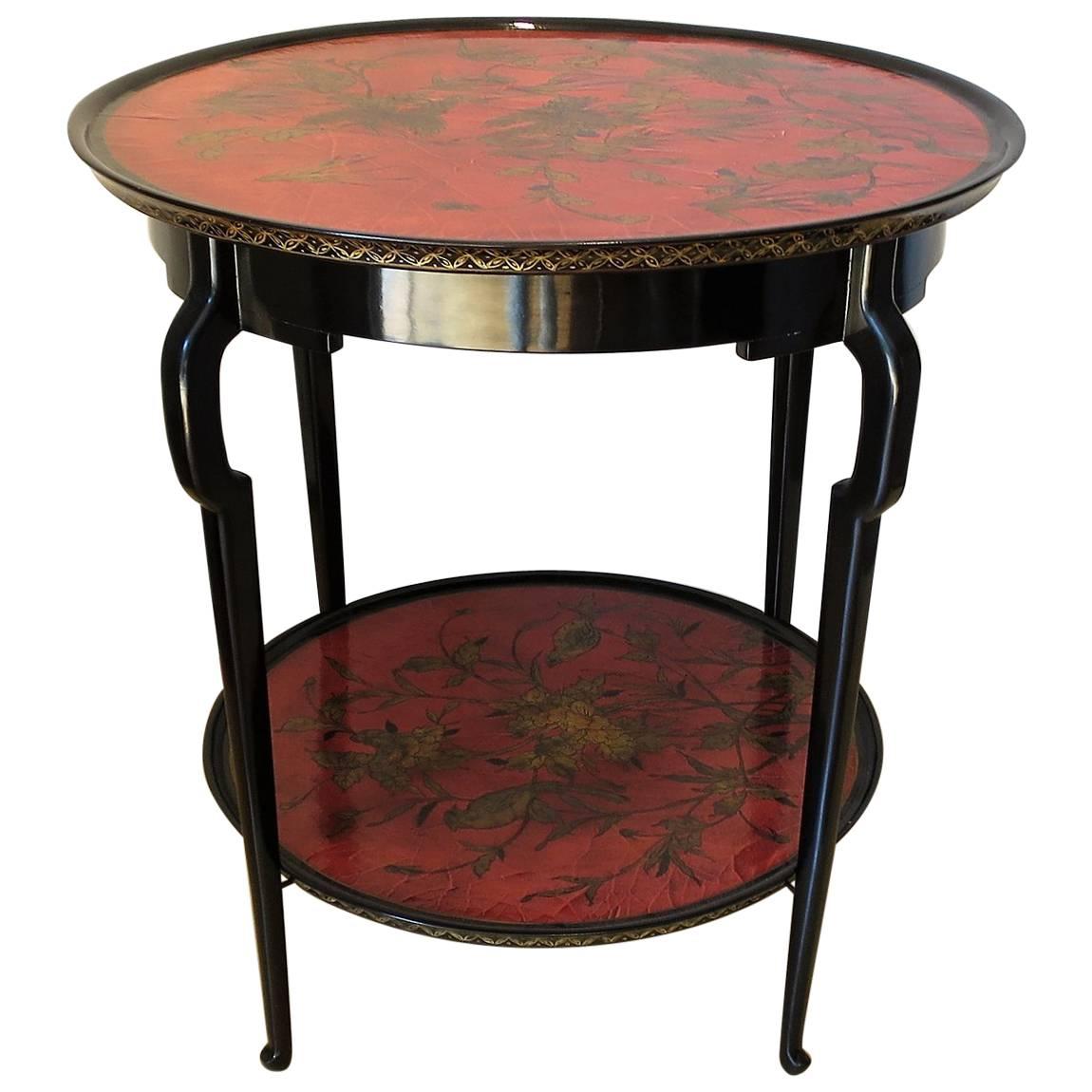 Mid-Century Jansen Two Lacquer Level Top Gueridon Table