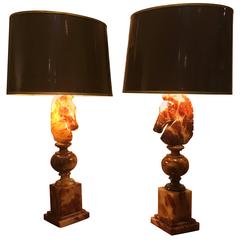 Pair of Alabaster Table Lamps 8