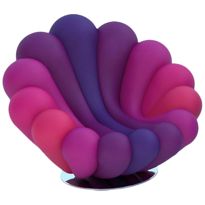 Anemone Purple Armchair by Giancarlo Zema for Giovannetti For Sale