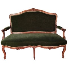 19th Century Louis XV Sofa Kanapee Solid Walnut