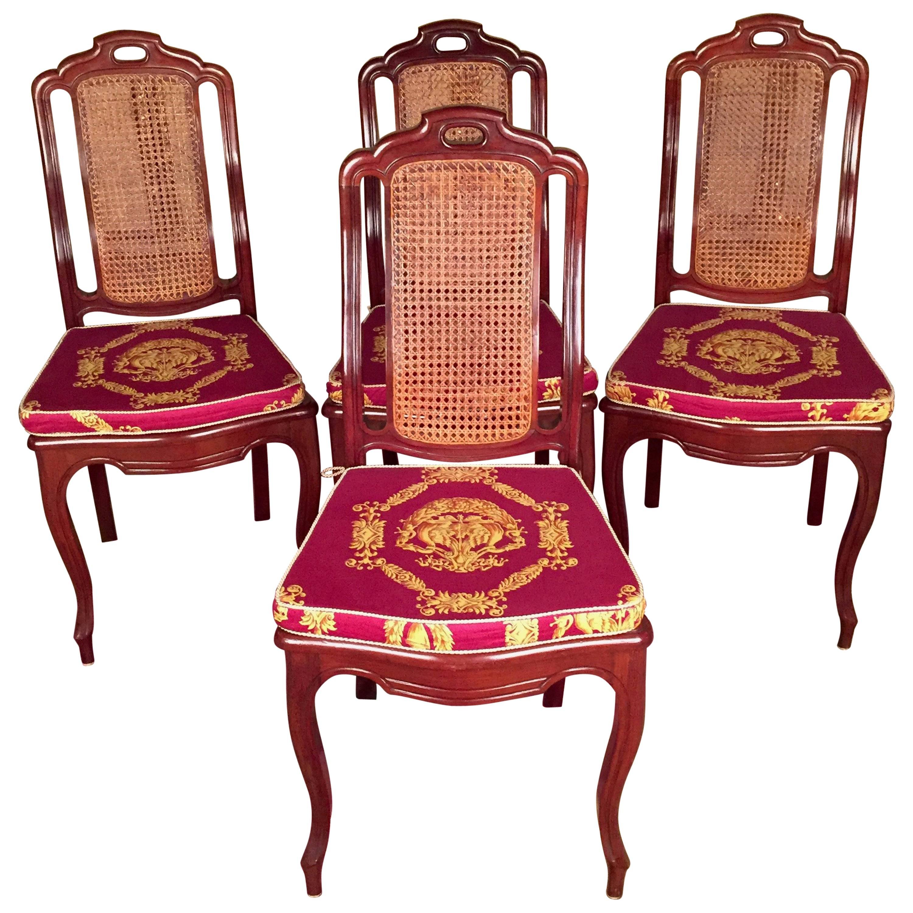 Biedermeier-Stühle aus massivem Mahagoni des 19. Jahrhunderts