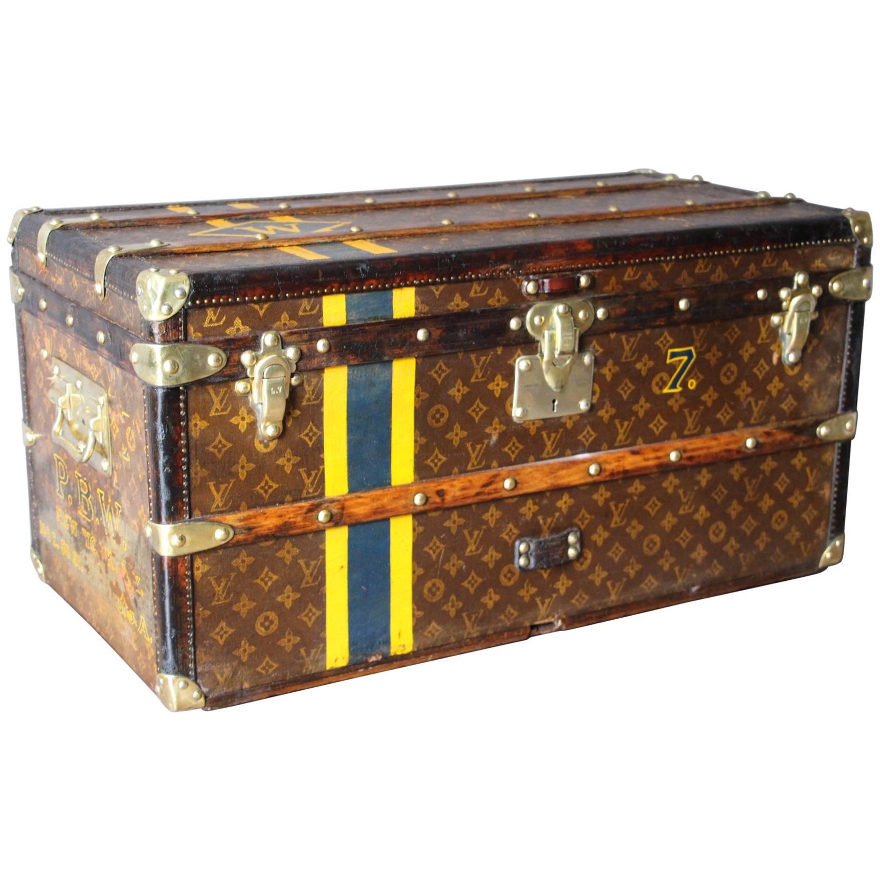 1920s Small Monogram Louis Vuitton Steamer Trunk, Malle Louis Vuitton