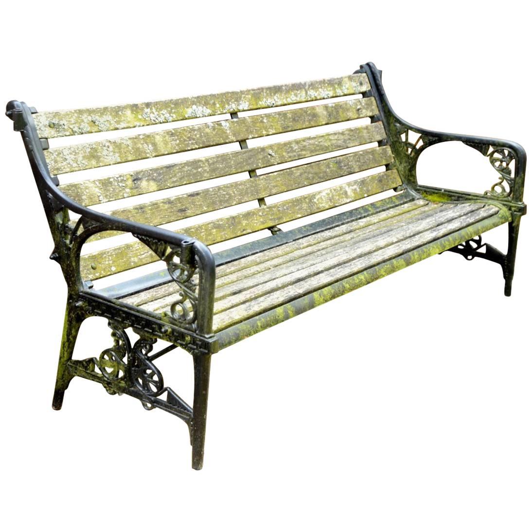 C Dresser for Colebrookdale Aesthetic Movement Cast Iron Garden Canopy Seat Ends For Sale