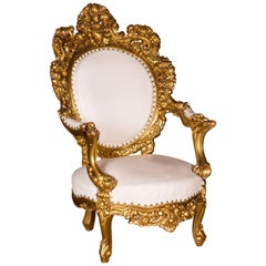 Majestic Carved Armchair in antique  Louis Quinze Style Beech