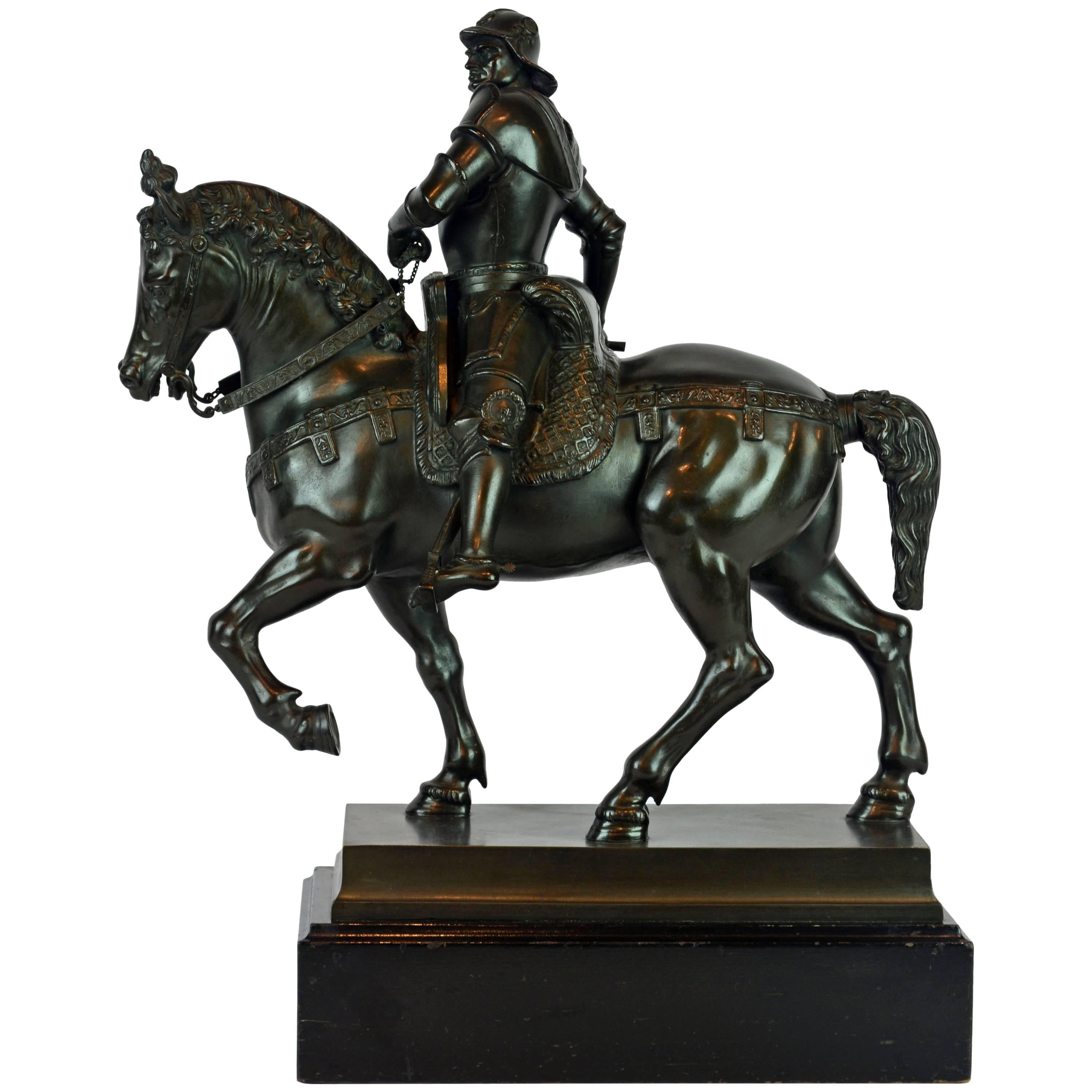 19th Century Grand Tour Bronze Figure of Bartolomeo Colleoni after Verrocchio