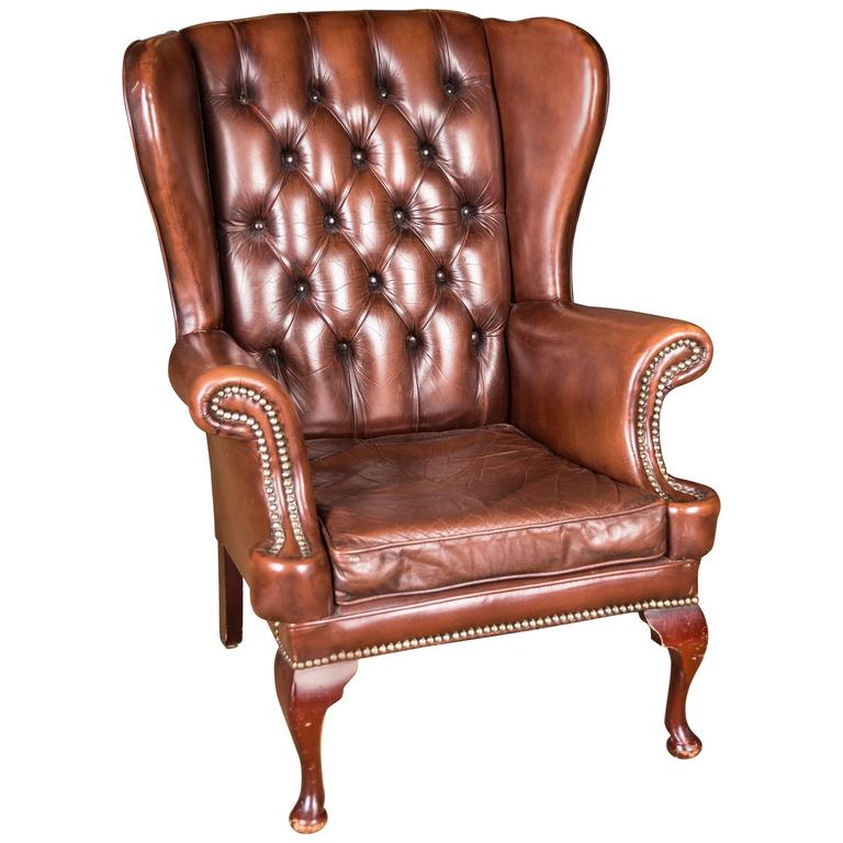 Original English Chesterfield Armchair For Sale at 1stDibs