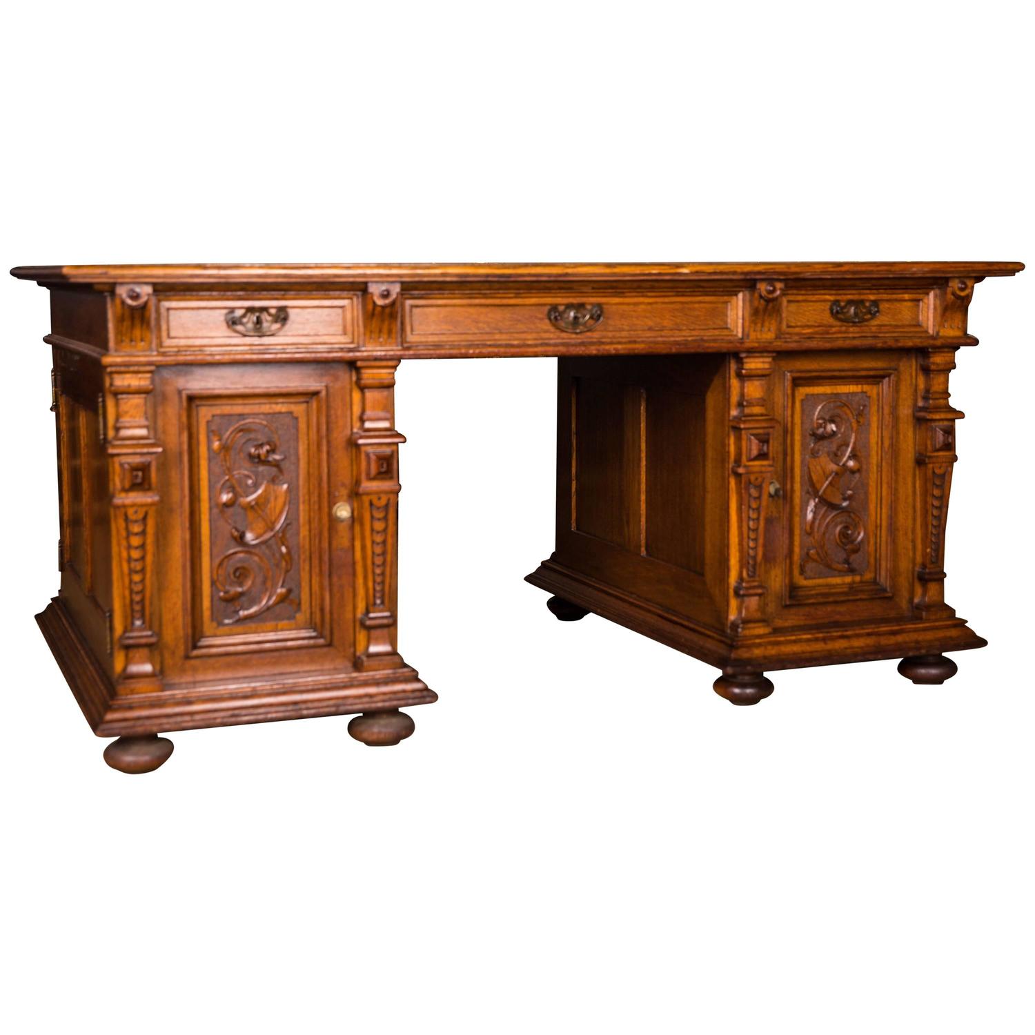 Monumental German Gründerzeit Partner Desk Circa 1880 For At Monumental German Gründerzeit Partner Desk Circa 1880 For At 1stdibs