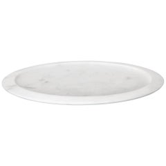 Tray or Serving Platter in White Michelangelo Marble by Ivan Colominas, Italy