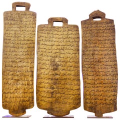 Vintage Koranic Tablets Set of Three Sculpture from Ethiopia